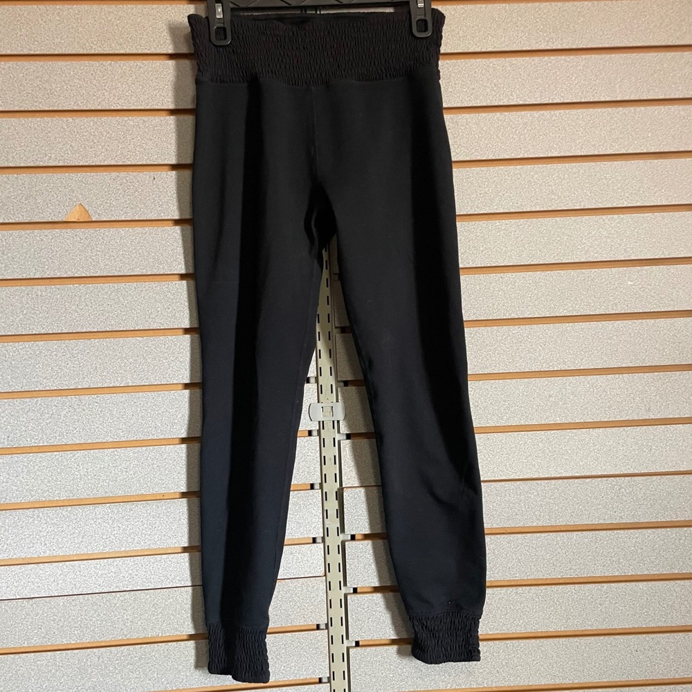 Fabletics Womens Black Smocked Waistband Tapered Jogger leggins XL